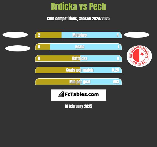 Brdicka vs Pech h2h player stats