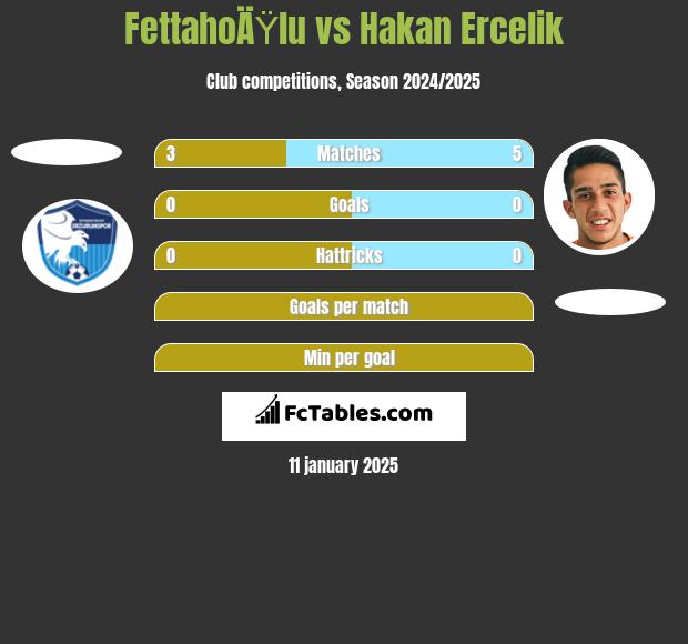 FettahoÄŸlu vs Hakan Ercelik h2h player stats