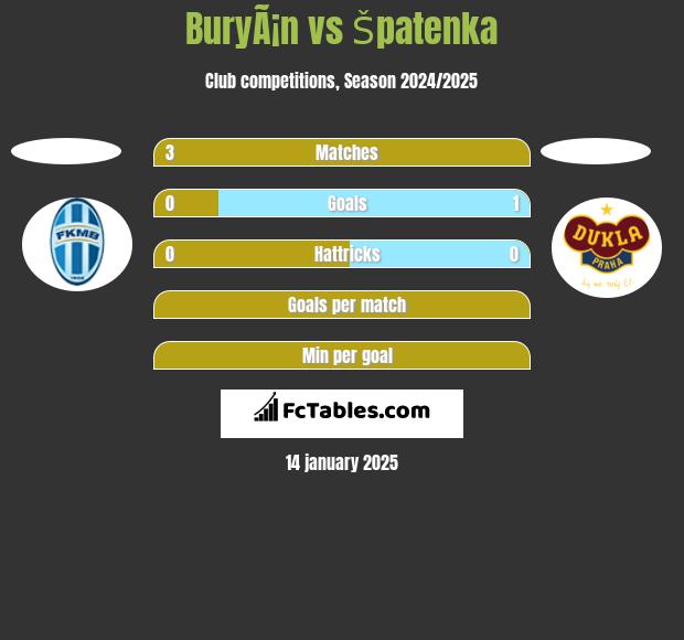 BuryÃ¡n vs Špatenka h2h player stats