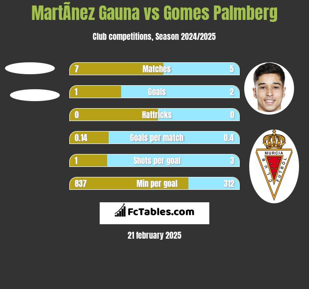 MartÃ­nez Gauna vs Gomes Palmberg h2h player stats