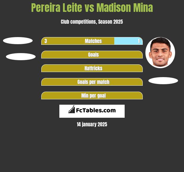 Pereira Leite vs Madison Mina h2h player stats