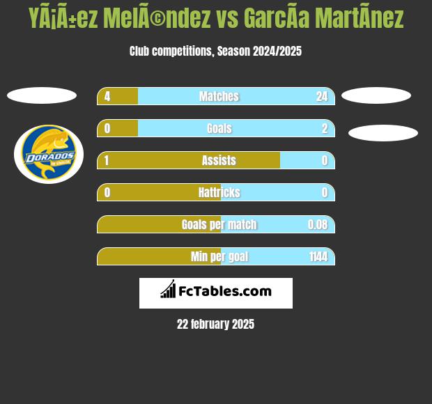 YÃ¡Ã±ez MelÃ©ndez vs GarcÃ­a MartÃ­nez h2h player stats