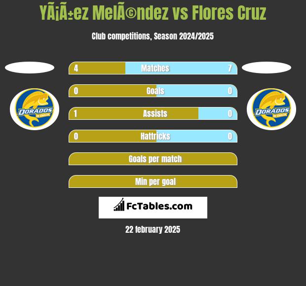 YÃ¡Ã±ez MelÃ©ndez vs Flores Cruz h2h player stats