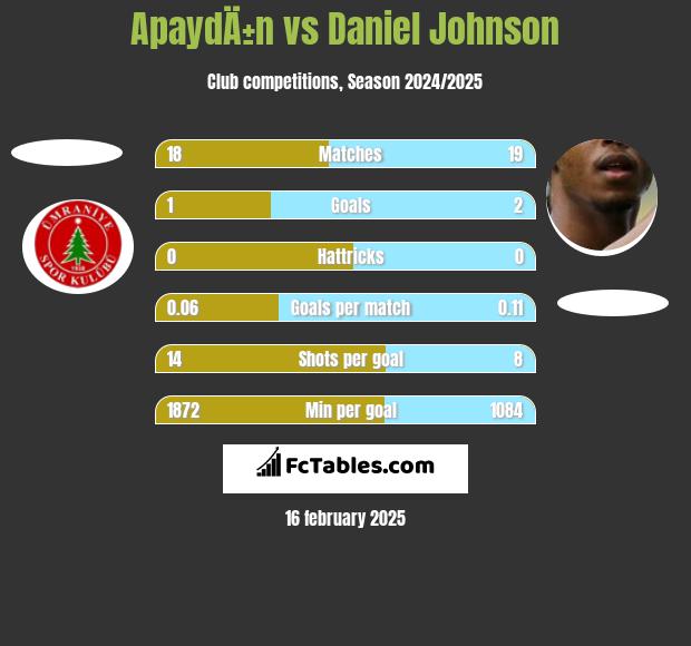 ApaydÄ±n vs Daniel Johnson h2h player stats