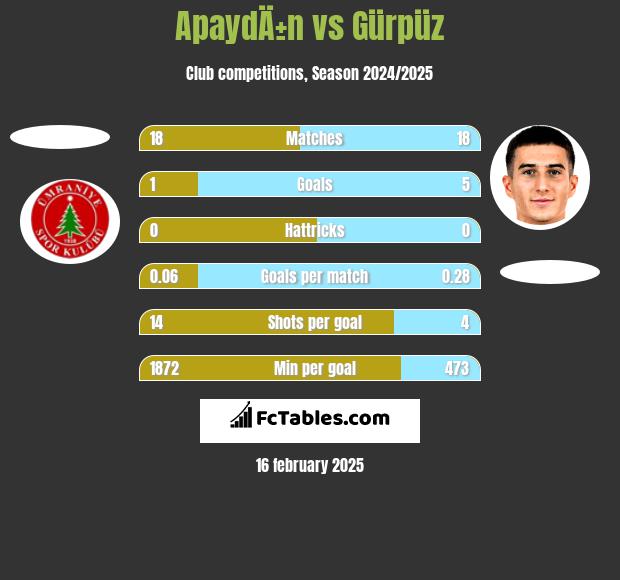 ApaydÄ±n vs Gürpüz h2h player stats