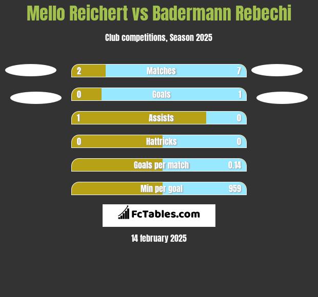 Mello Reichert vs Badermann Rebechi h2h player stats