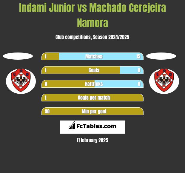 Indami Junior vs Machado Cerejeira Namora h2h player stats