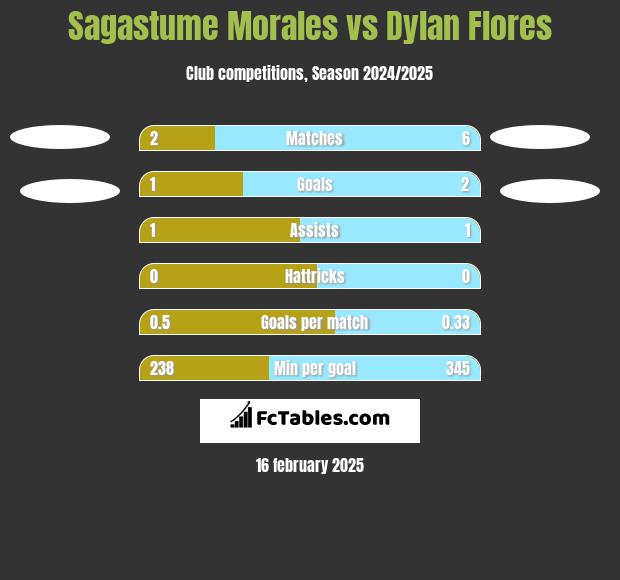 Sagastume Morales vs Dylan Flores h2h player stats