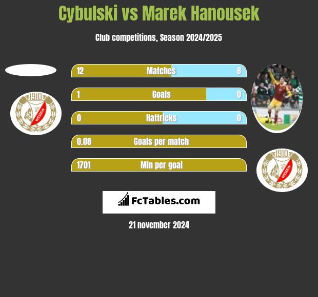 Cybulski vs Marek Hanousek h2h player stats