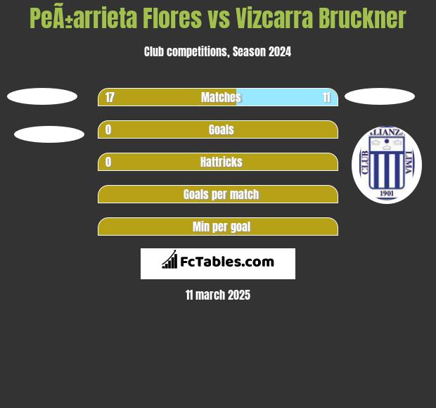 PeÃ±arrieta Flores vs Vizcarra Bruckner h2h player stats