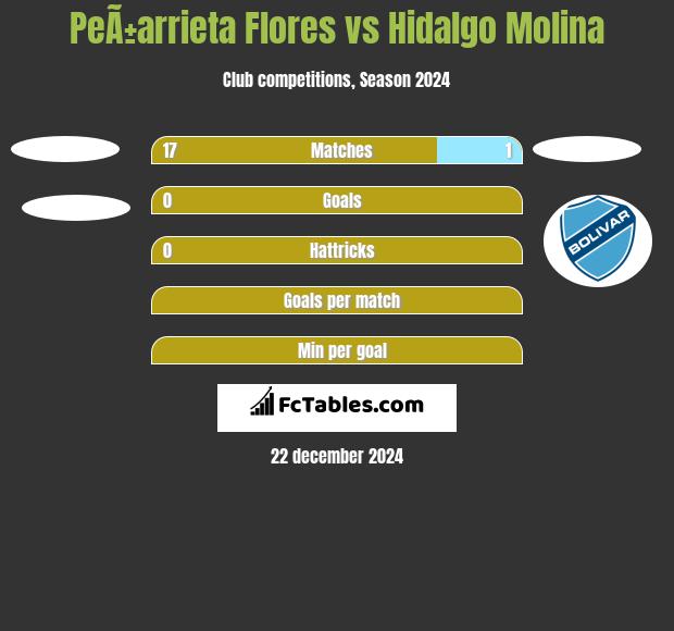 PeÃ±arrieta Flores vs Hidalgo Molina h2h player stats