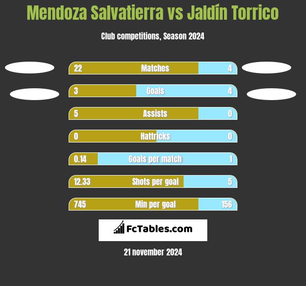 Mendoza Salvatierra vs Jaldín Torrico h2h player stats