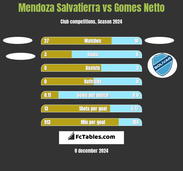 Mendoza Salvatierra vs Gomes Netto h2h player stats