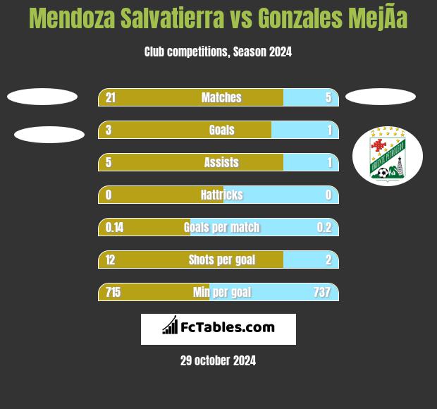 Mendoza Salvatierra vs Gonzales MejÃ­a h2h player stats