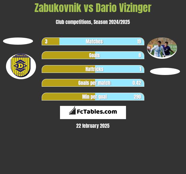 Zabukovnik vs Dario Vizinger h2h player stats