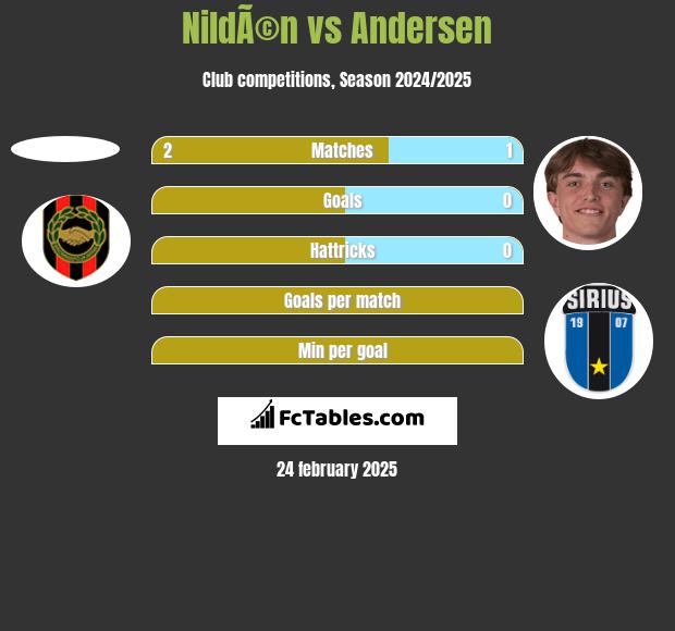 NildÃ©n vs Andersen h2h player stats