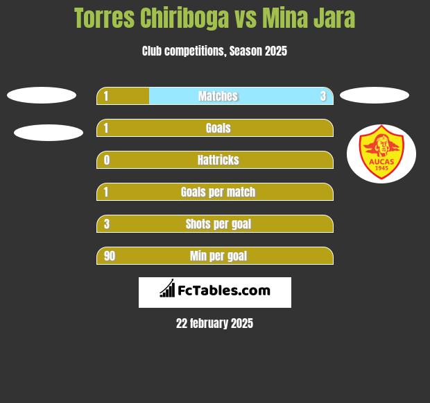 Torres Chiriboga vs Mina Jara h2h player stats