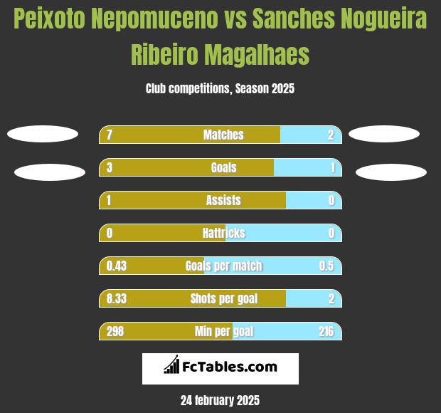 Peixoto Nepomuceno vs Sanches Nogueira Ribeiro Magalhaes h2h player stats