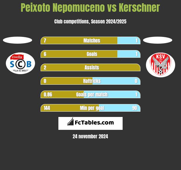 Peixoto Nepomuceno vs Kerschner h2h player stats