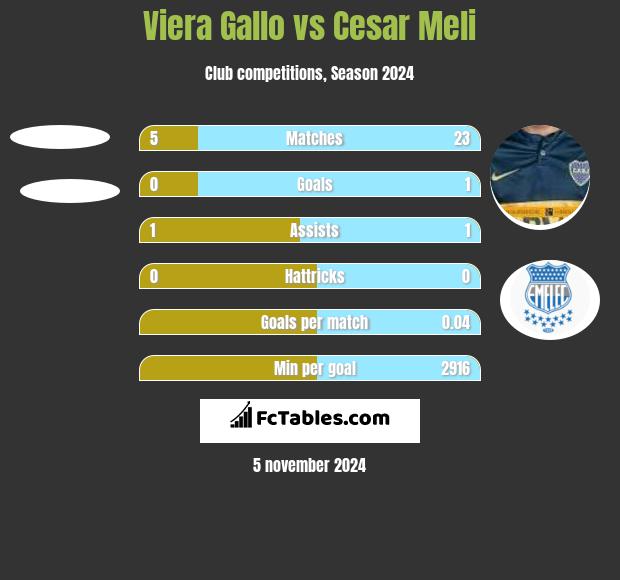 Viera Gallo vs Cesar Meli h2h player stats