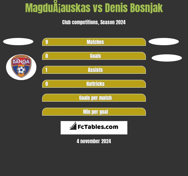 MagduÅ¡auskas vs Denis Bosnjak h2h player stats