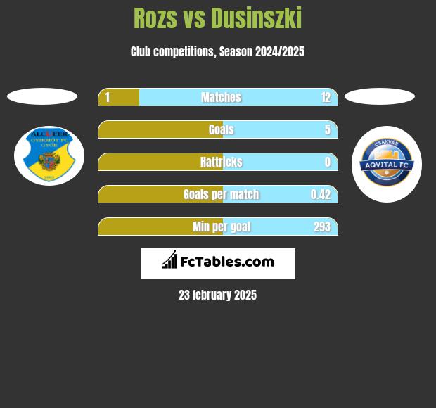 Rozs vs Dusinszki h2h player stats