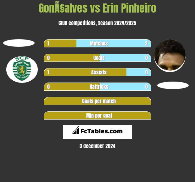 GonÃ§alves vs Erin Pinheiro h2h player stats