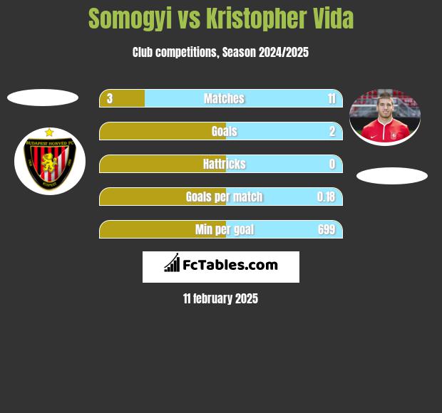 Somogyi vs Kristopher Vida h2h player stats