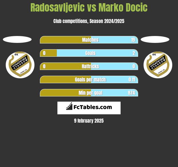 Radosavljevic vs Marko Docic h2h player stats