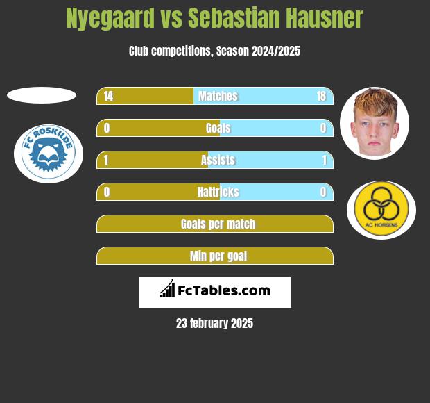 Nyegaard vs Sebastian Hausner h2h player stats