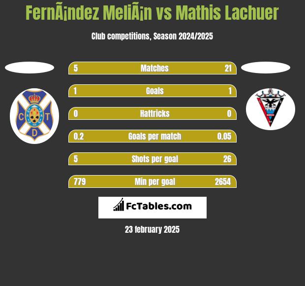 FernÃ¡ndez MeliÃ¡n vs Mathis Lachuer h2h player stats