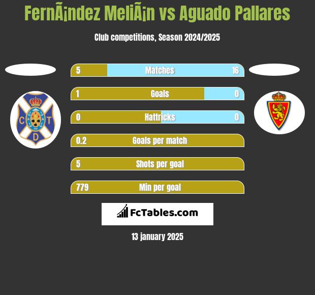 FernÃ¡ndez MeliÃ¡n vs Aguado Pallares h2h player stats