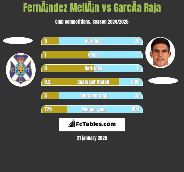 FernÃ¡ndez MeliÃ¡n vs GarcÃ­a Raja h2h player stats