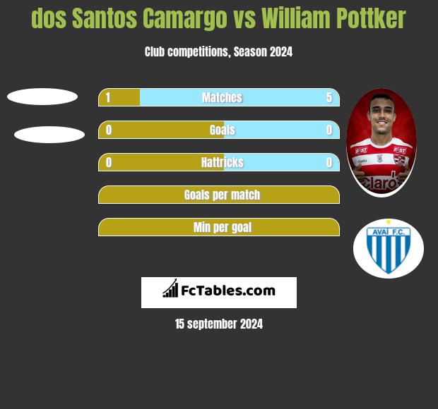 dos Santos Camargo vs William Pottker h2h player stats