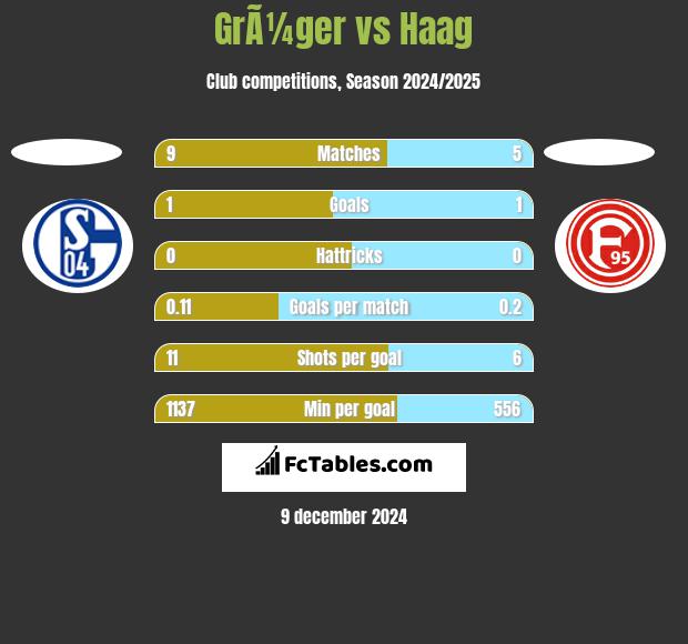 GrÃ¼ger vs Haag h2h player stats