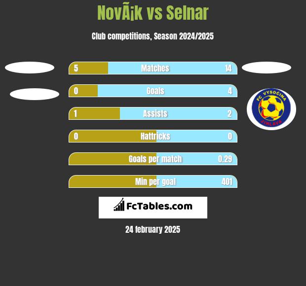 NovÃ¡k vs Selnar h2h player stats