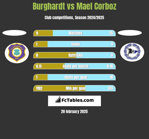 Burghardt vs Mael Corboz h2h player stats