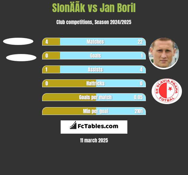 SlonÄÃ­k vs Jan Boril h2h player stats