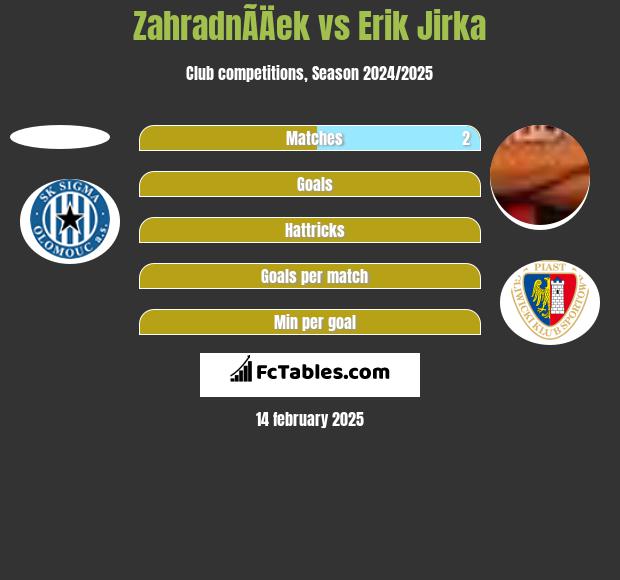 ZahradnÃ­Äek vs Erik Jirka h2h player stats