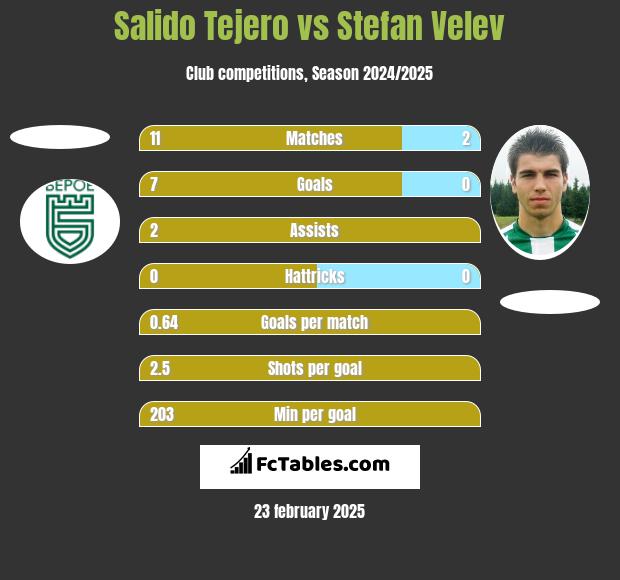 Salido Tejero vs Stefan Velev h2h player stats