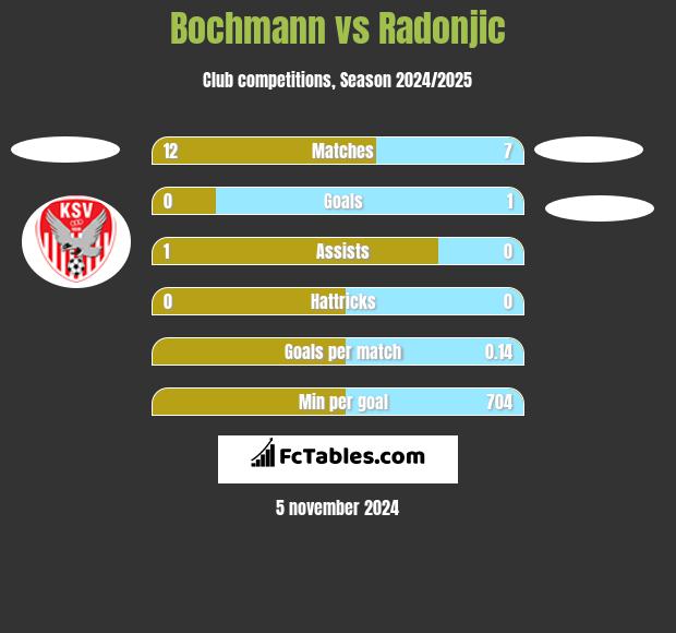 Bochmann vs Radonjic h2h player stats