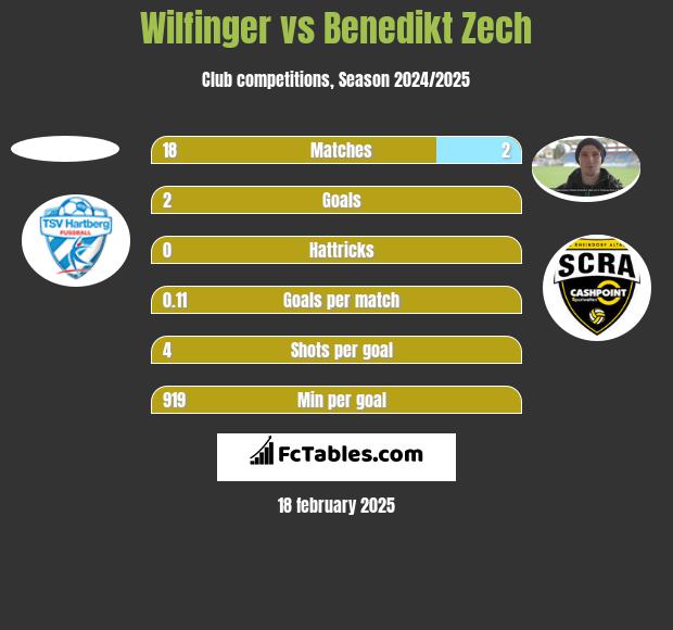 Wilfinger vs Benedikt Zech h2h player stats