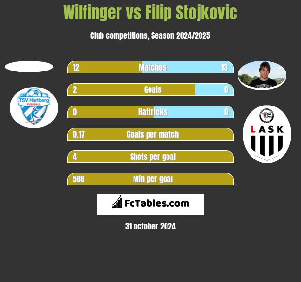 Wilfinger vs Filip Stojkovic h2h player stats