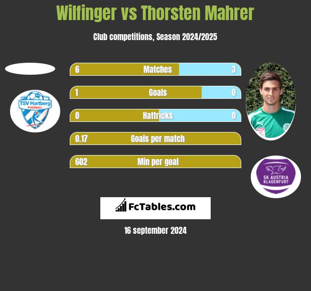 Wilfinger vs Thorsten Mahrer h2h player stats