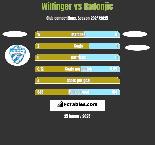 Wilfinger vs Radonjic h2h player stats