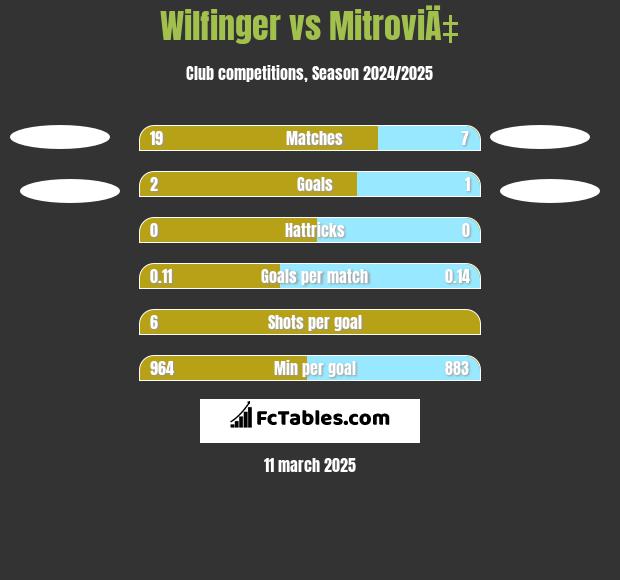 Wilfinger vs MitroviÄ‡ h2h player stats