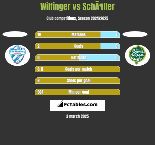 Wilfinger vs SchÃ¶ller h2h player stats