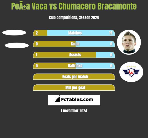 PeÃ±a Vaca vs Chumacero Bracamonte h2h player stats