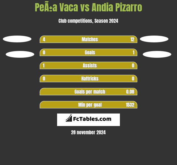 PeÃ±a Vaca vs Andia Pizarro h2h player stats