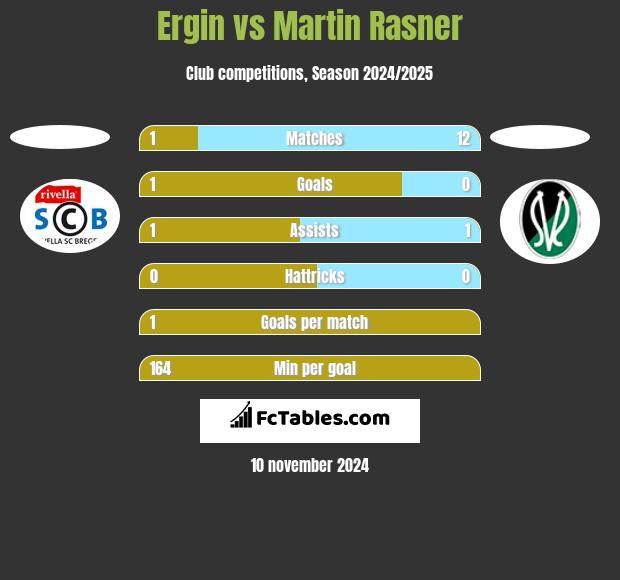 Ergin vs Martin Rasner h2h player stats